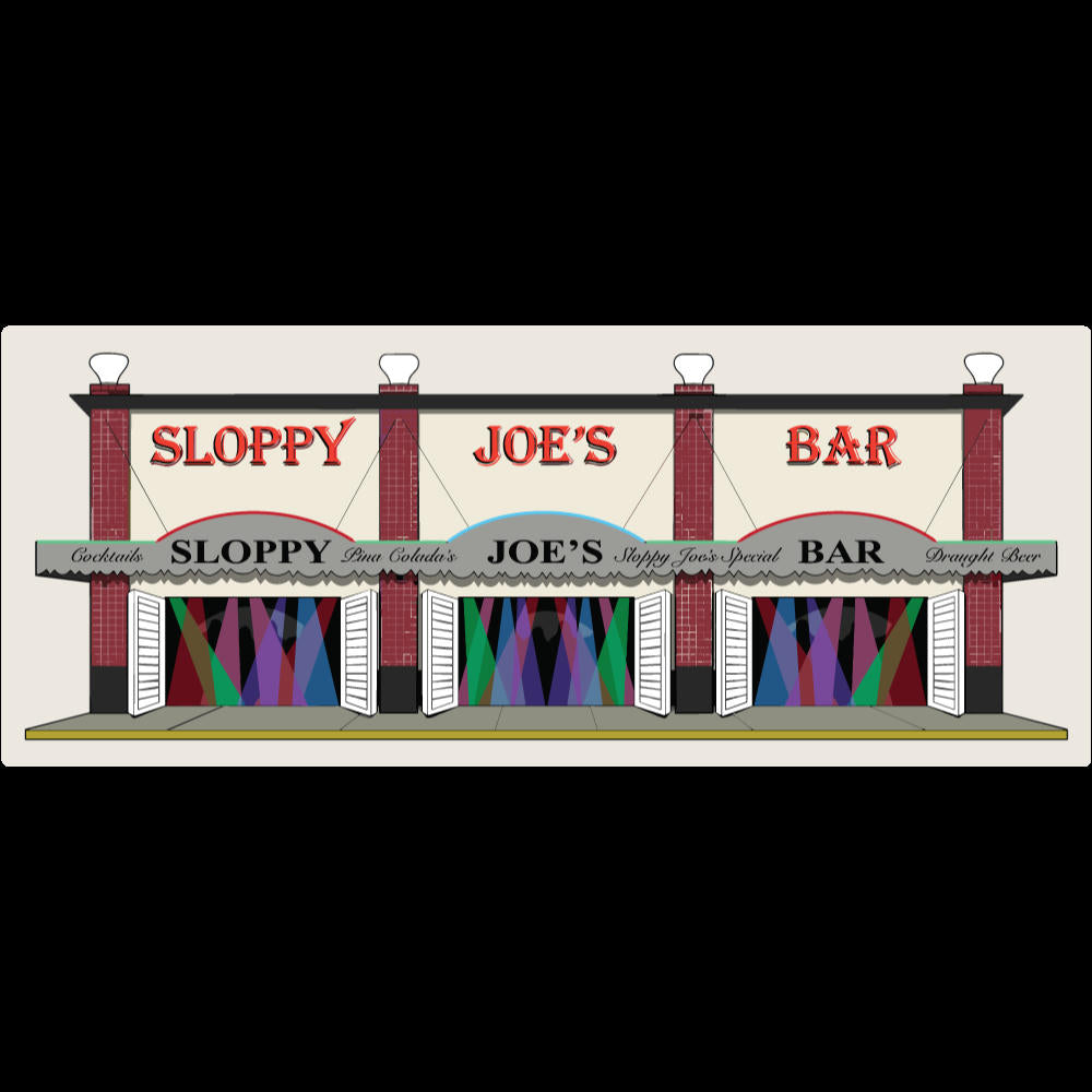 201 Duval Street building facade vinyl sticker, Sloppy Joe's Bar Key West souvenir decal