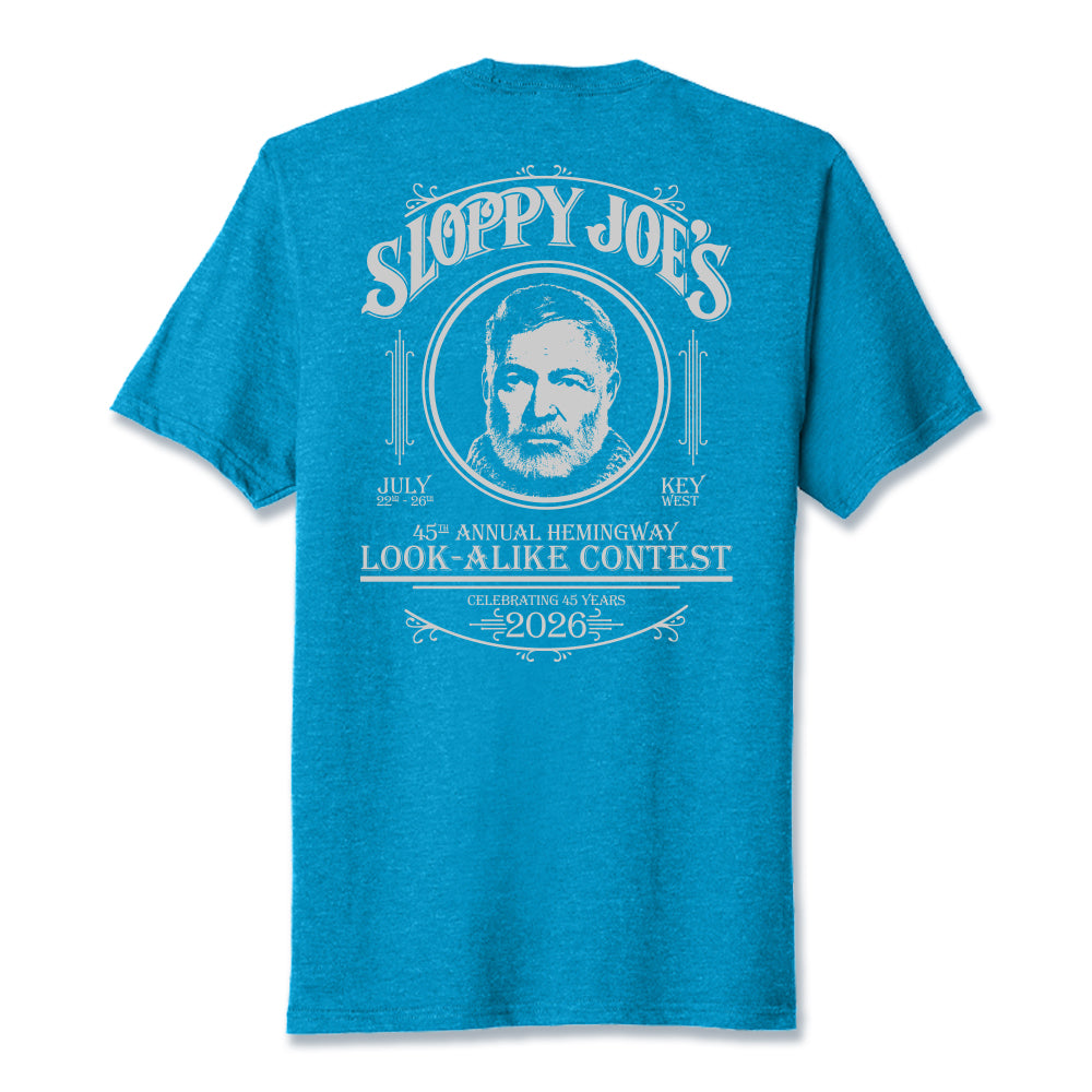 2026 Hemingway Look-Alike Contest Tee – Heather Sapphire