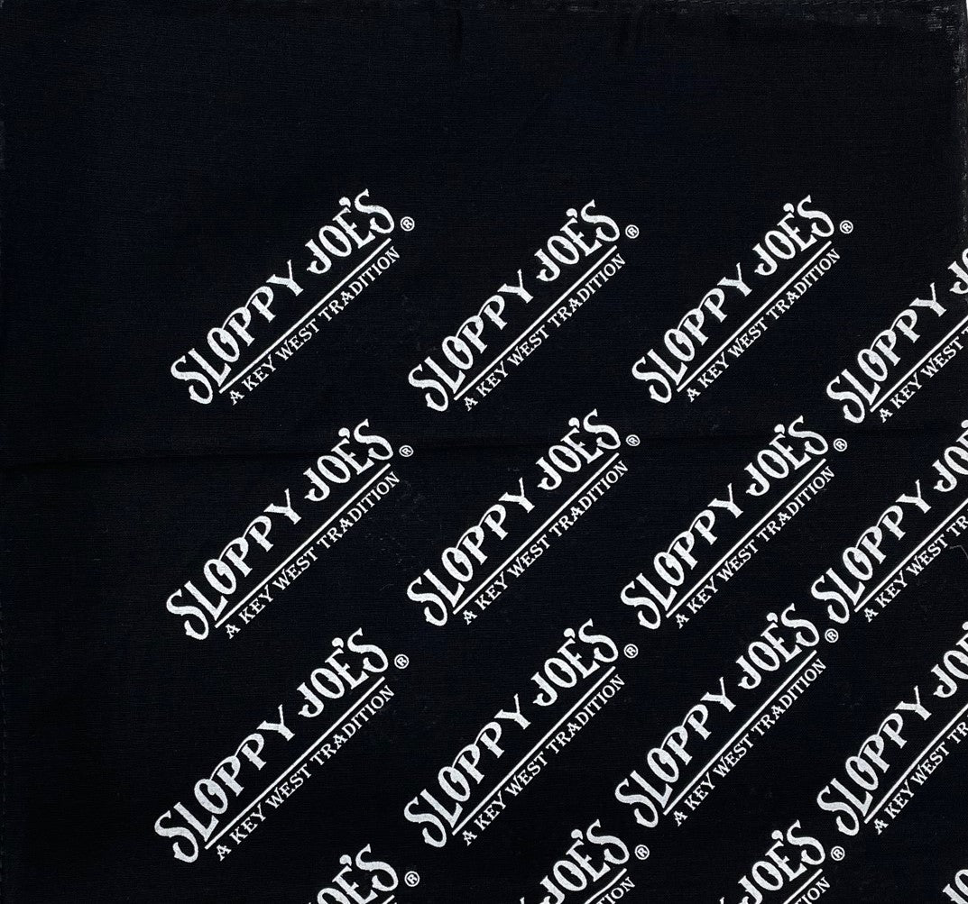 Sloppy Joe's black bandana with Key West bar logo, versatile accessory