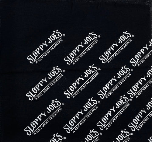 Sloppy Joe's black bandana with Key West bar logo, versatile accessory