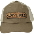 Beach washed hat taupe stone, Sloppy Joe's Bar Key West leather patch cap