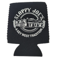Sloppy Joe's SJ flat pocket coolie black, double-sided logo can coolie Key West