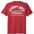 Building logo heather cardinal t-shirt back view, Sloppy Joe's Bar Key West logo tee