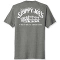 Building logo heather graphite t-shirt back view, Sloppy Joe's Bar Key West