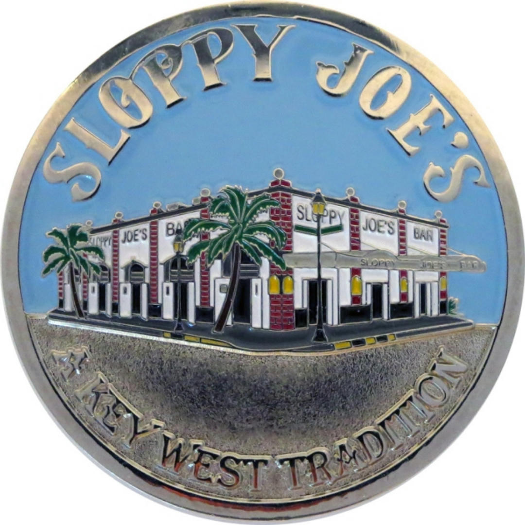Sloppy Joe's challenge coin, 1.75-inch collector's piece, Key West tradition