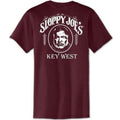 Classic Pocket t-shirt athletic maroon back view, Sloppy Joe's Bar Key West cotton tee