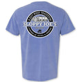 Comfort Color periwinkle t-shirt back, Sloppy Joe's Bar Key West garment-dyed logo tee
