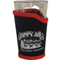 Neoprene pint glass coolie, Sloppy Joe's Bar Key West logo, fits 16 oz pint glasses