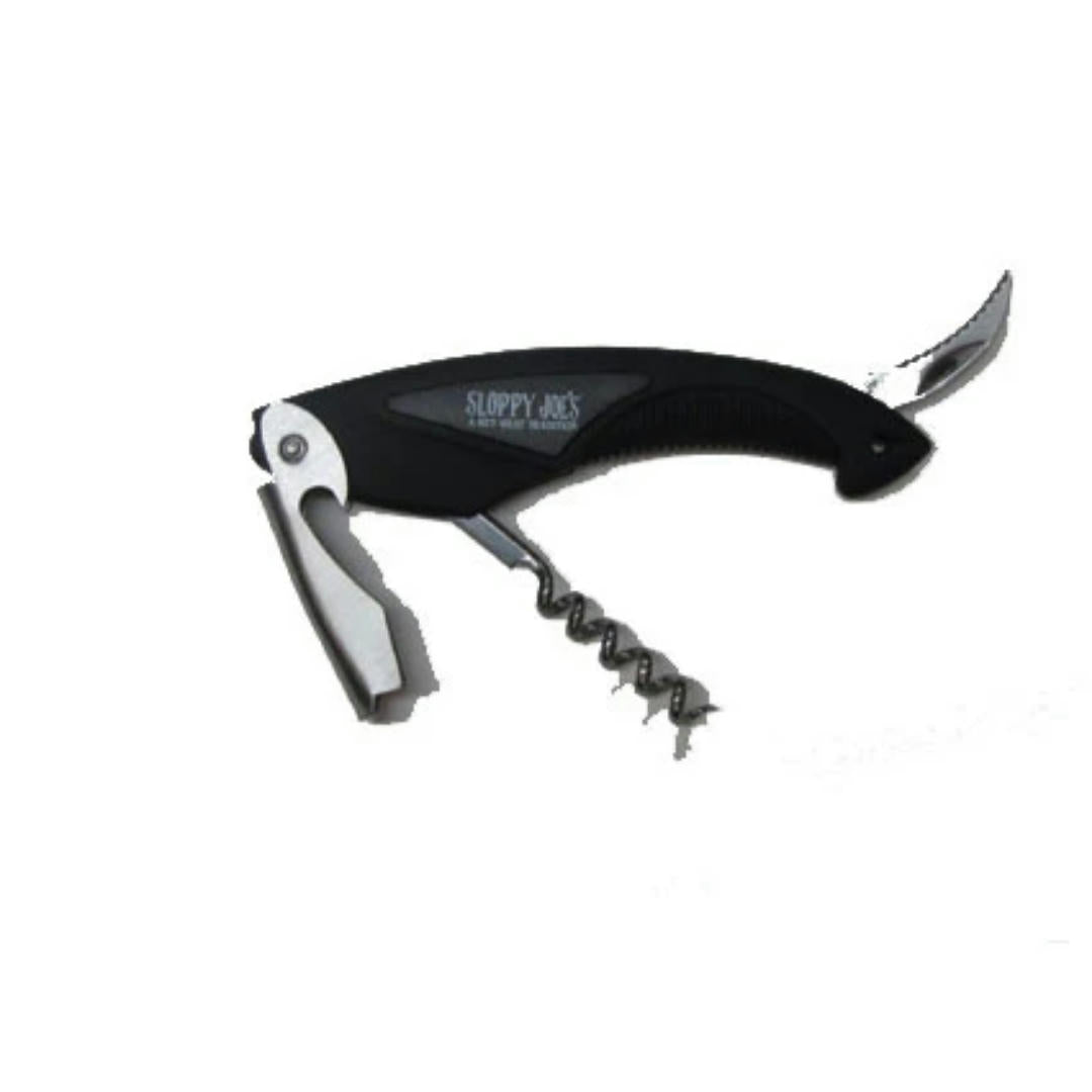 Sloppy Joe's corkscrew with Key West bar logo, compact bar accessory