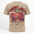 Sloppy Joe’s 2026 End of Prohibition men’s tee back, vintage newspaper design of a 1920s bar celebration