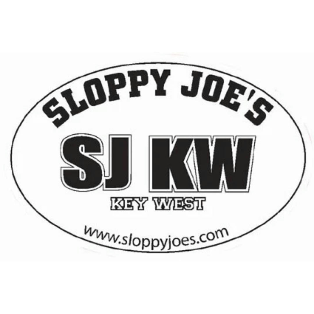 Sloppy Joe's euro oval bumper sticker, Key West bar souvenir decal, weather resistant