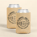 Flat pocket coolie in burlap, Sloppy Joe's Bar Key West logo can coolie
