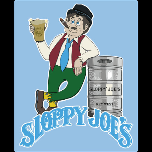 Jose Keg vinyl sticker 3.5 inch, Sloppy Joe's Bar character decal Key West