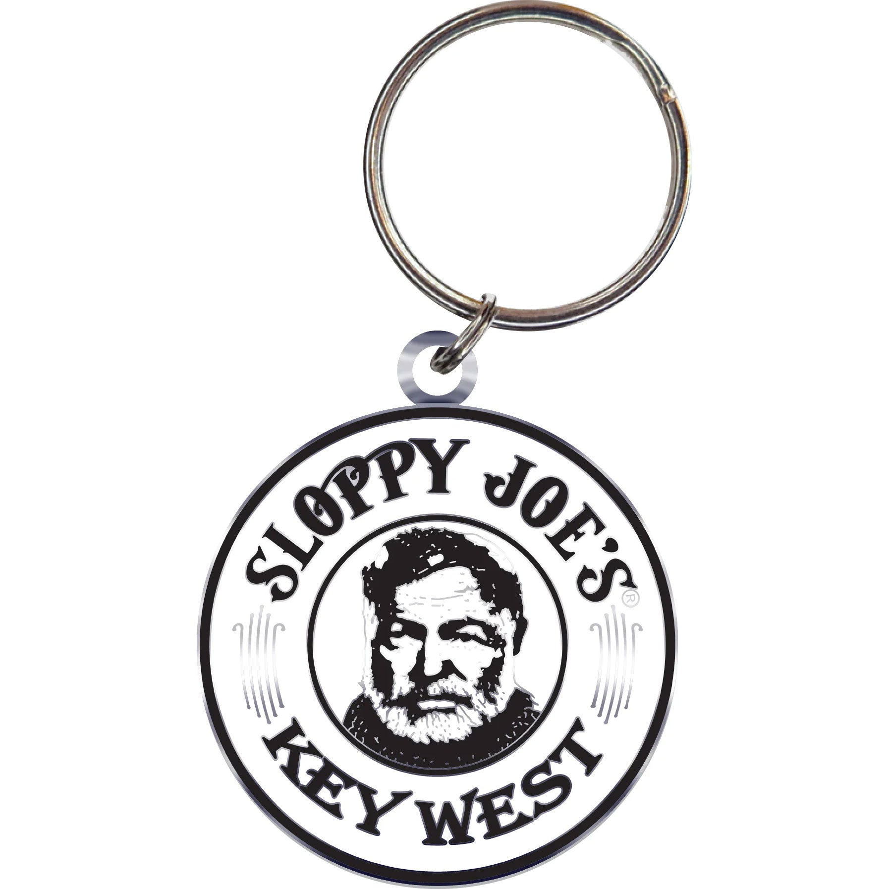 Sloppy Joe's classic round logo keyring, metal Key West souvenir keychain