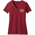 Ladies bar logo V-neck red front view, Sloppy Joe's Bar Key West ladies tee
