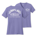 Ladies violet short sleeve V-neck tee with Sloppy Joe's building logo, Key West Tradition