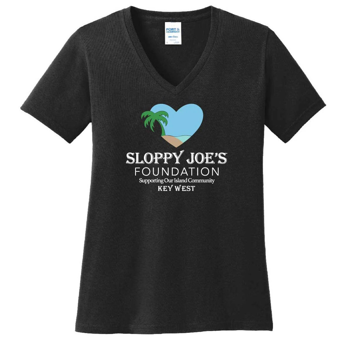 Ladies foundation t-shirt, Sloppy Joe's Bar Key West ladies giveback tee