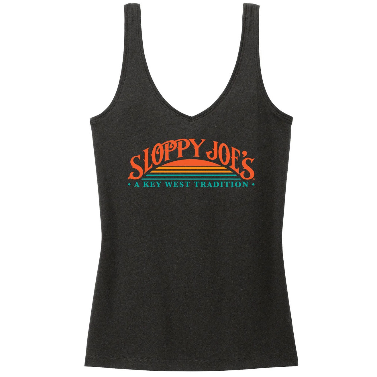 Ladies sunset tank top black, Sloppy Joe's Bar Key West ladies tank