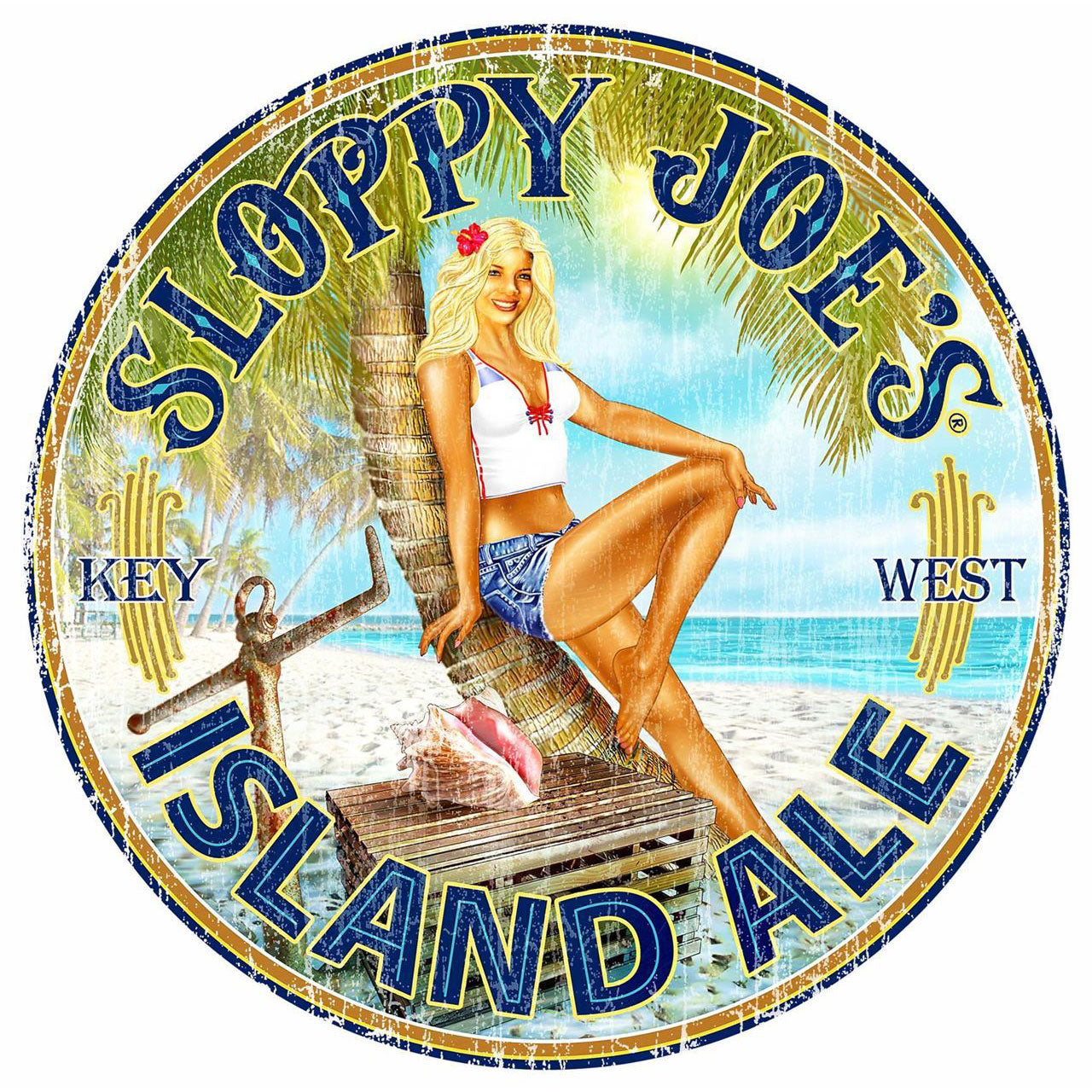 12" Metal Sign w/ Sloppy Joe's Bar Island Ale Logo