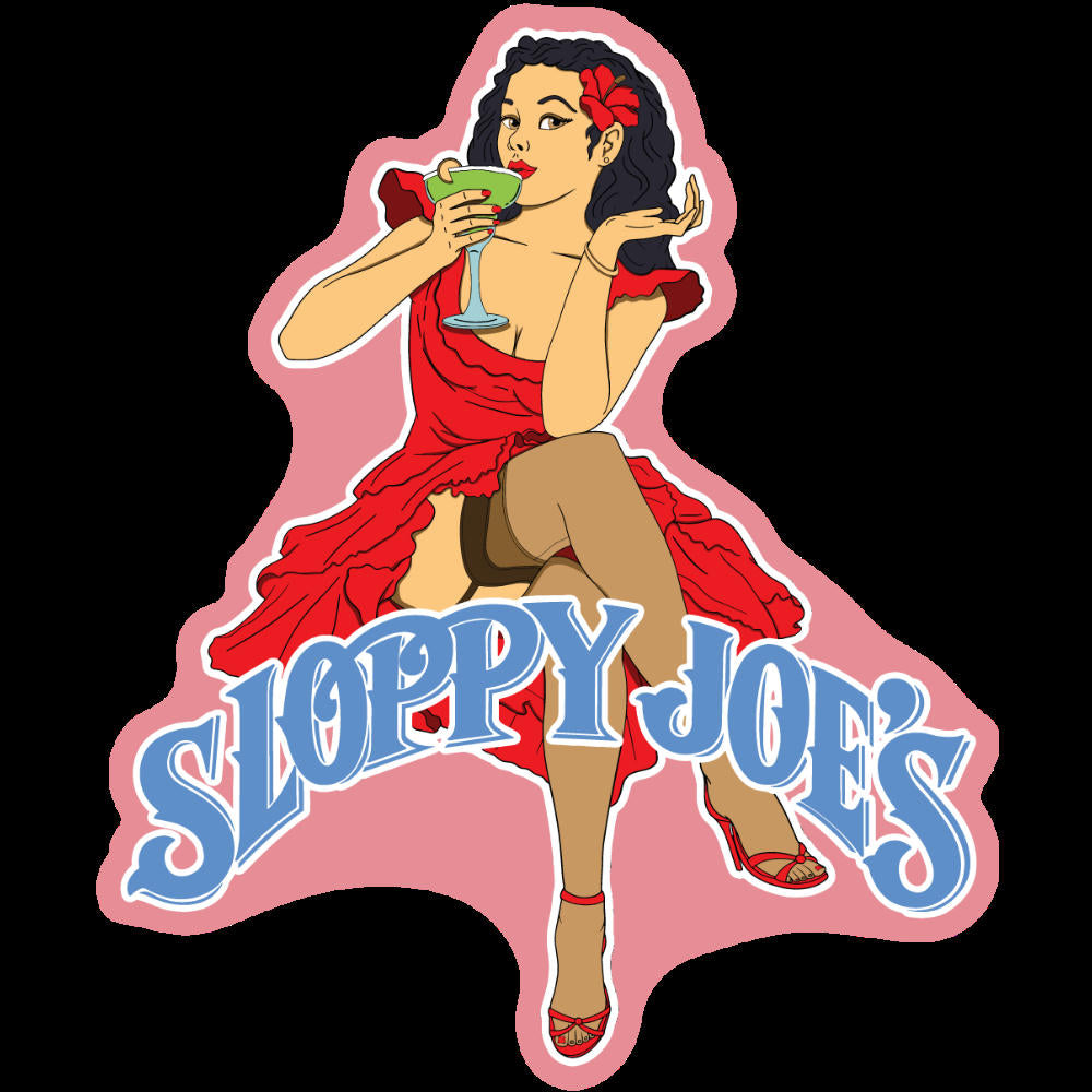 Rita Girl vinyl sticker 3.5 inch, Sloppy Joe's Bar Sloppy Rita character decal Key West