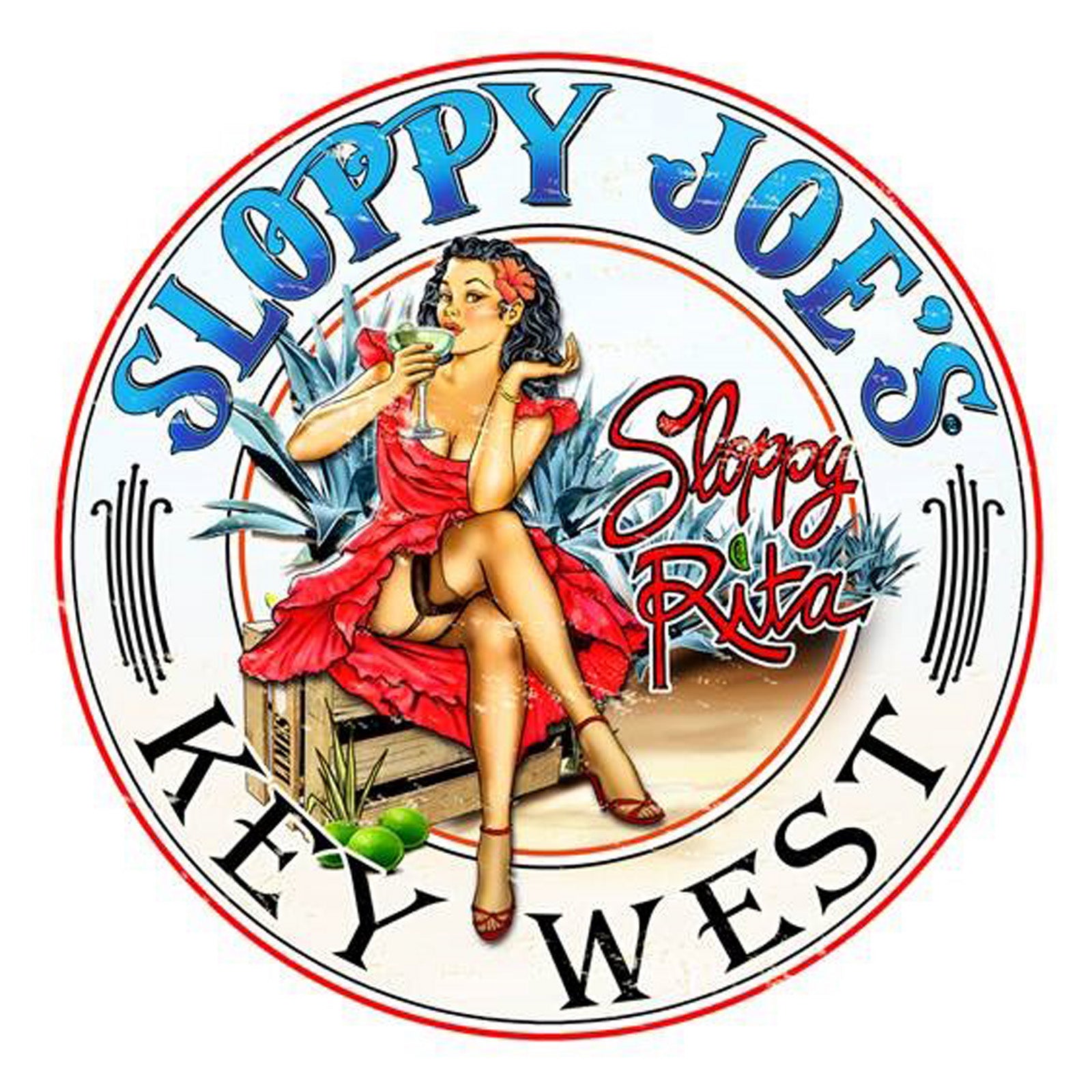 12" Metal Sign w/ Sloppy Joe's Bar's Sloppy Rita