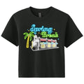 Ladies neon spring break boxy crop tee, Sloppy Joe's Bar Key West ladies top