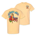 Sloppy Rita yellow haze t-shirt back view, Sloppy Joe's Bar Key West character graphic