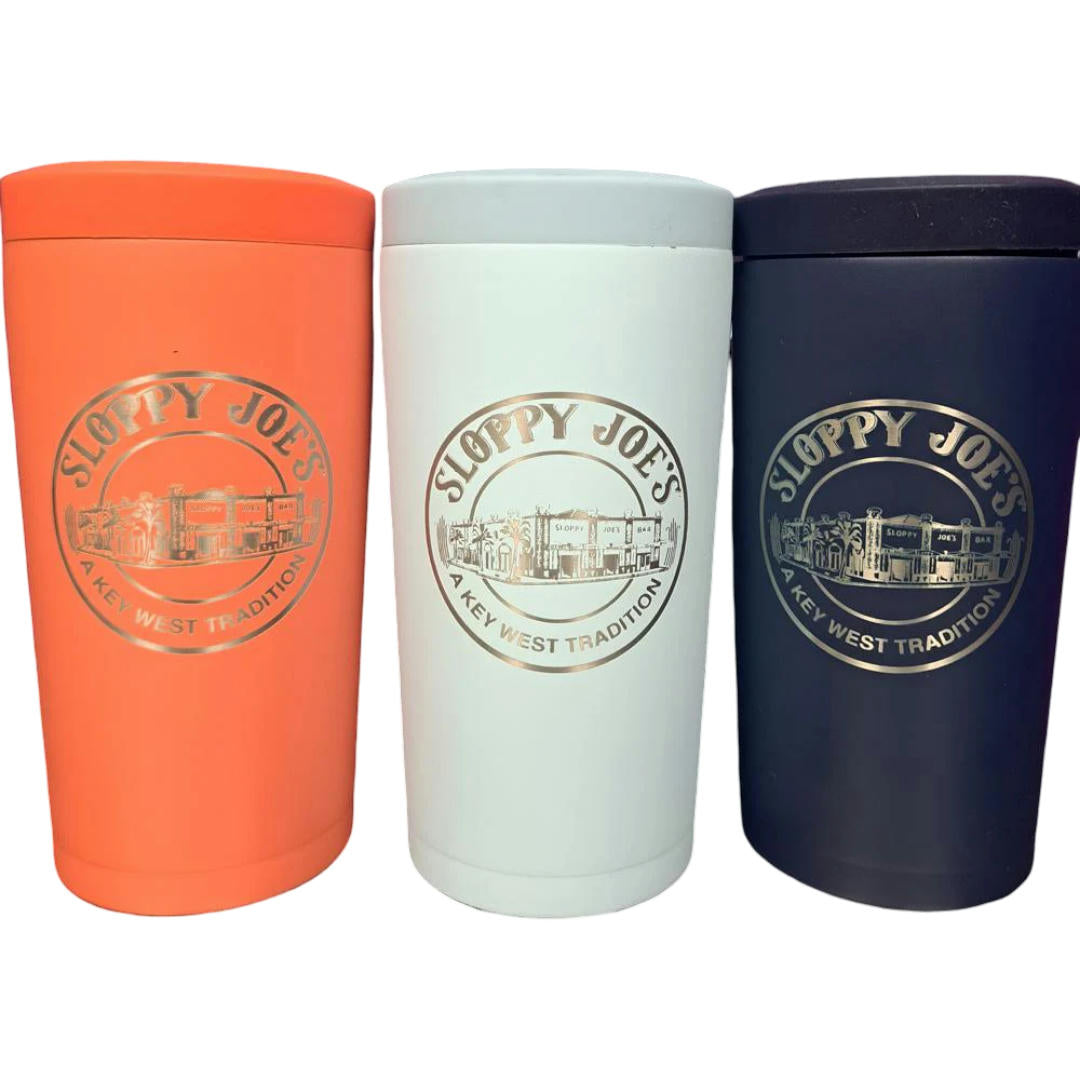 Universal non-tipping coolie, Sloppy Joe's Bar Key West logo, fits all can sizes