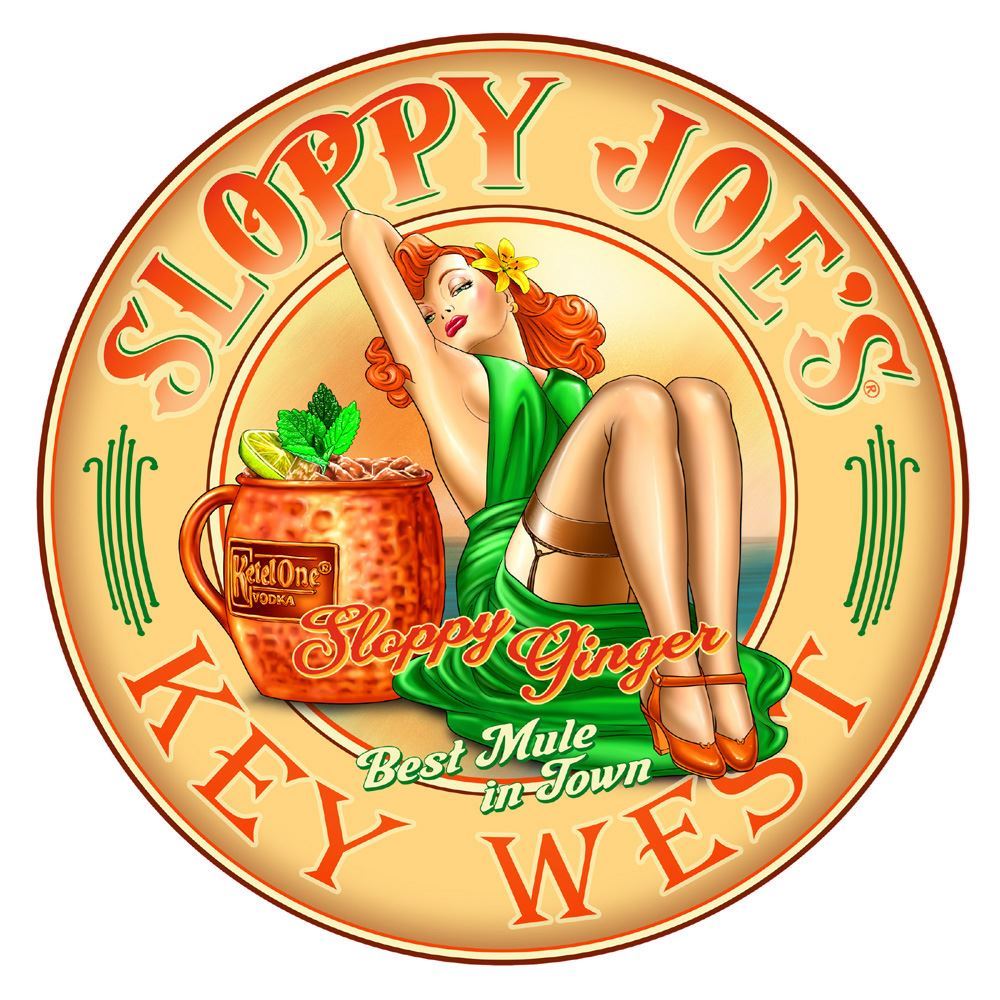 12" Metal Sign w/ Sloppy Joe's Bar's Sloppy Ginger